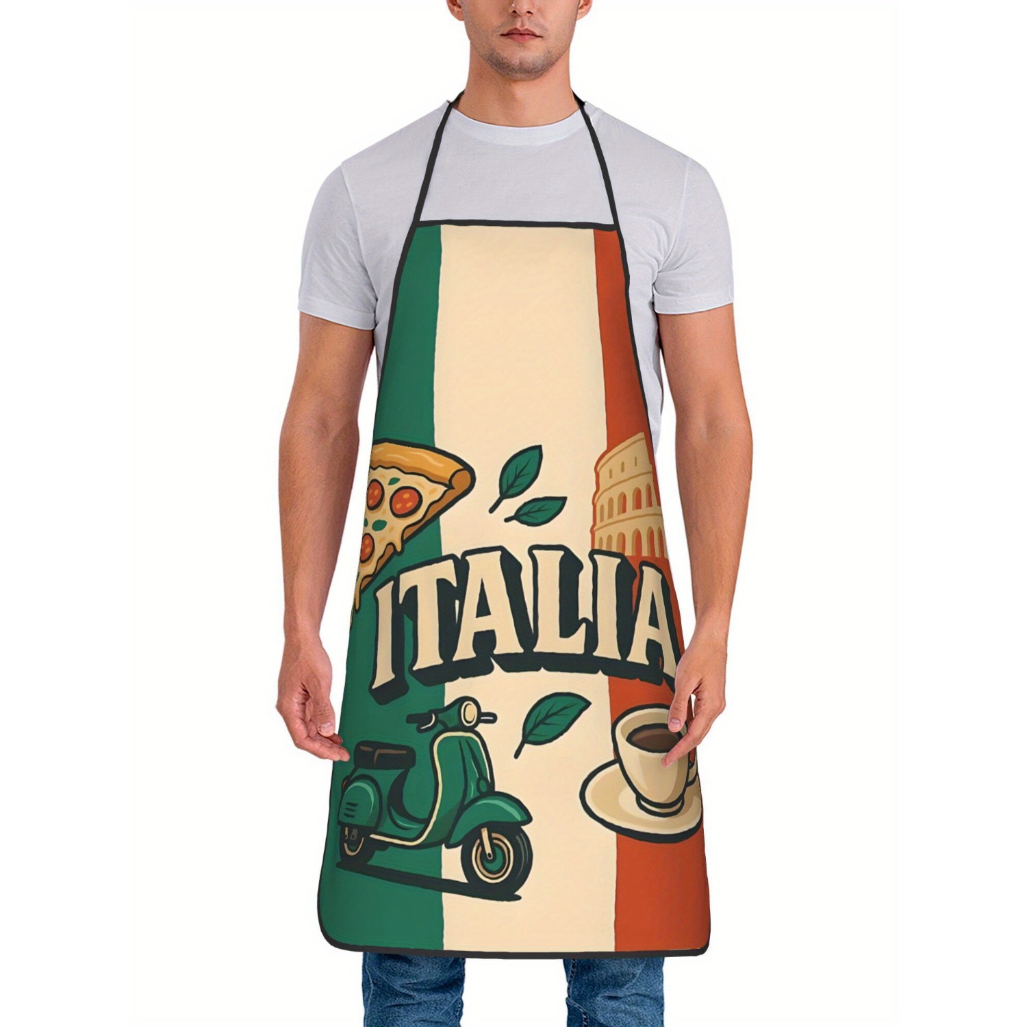 Home Cooking In Italian - Grembiule da Cucina Retrò con Bandiera