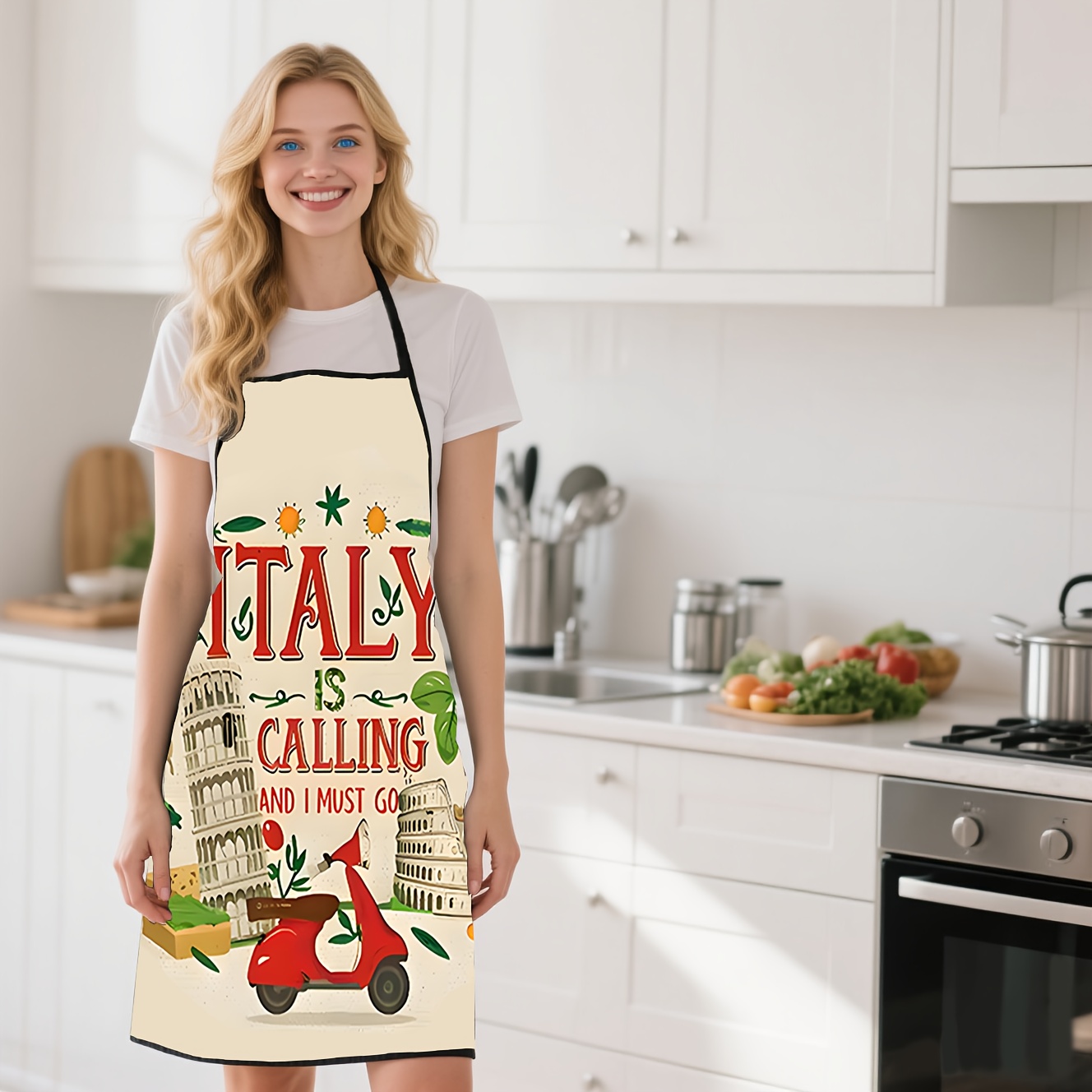 Grembiule a tema italiano, 1 p - Home Cooking In Italian recensione e prezzo